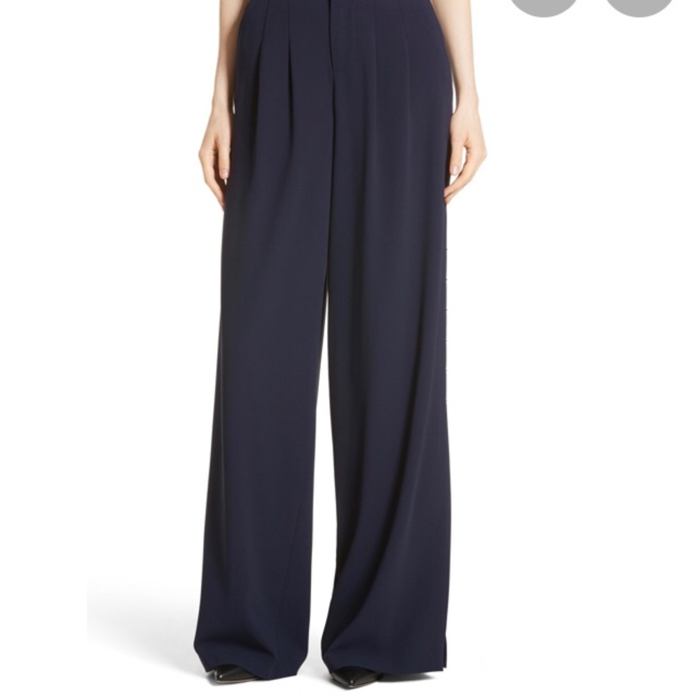Alice + Olivia Navy Flared Shavon Trouser Size 2